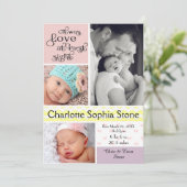 Liefde bij de eerste acht kleurrijke collage - mei aankondiging (Staand voorkant)