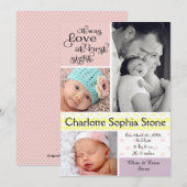 Liefde bij de eerste acht kleurrijke collage - mei aankondiging (Voorkant / Achterkant)