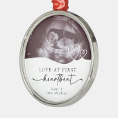 Liefde bij de eerste hartslag zwangerschap Keepsak Metalen Ornament (Links)