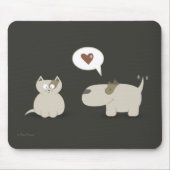 Liefde bij de eerste stevige kat-hond muismat (Voorkant)