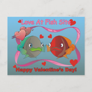 Liefde bij de Plaats van Vissen Feestdagenkaart