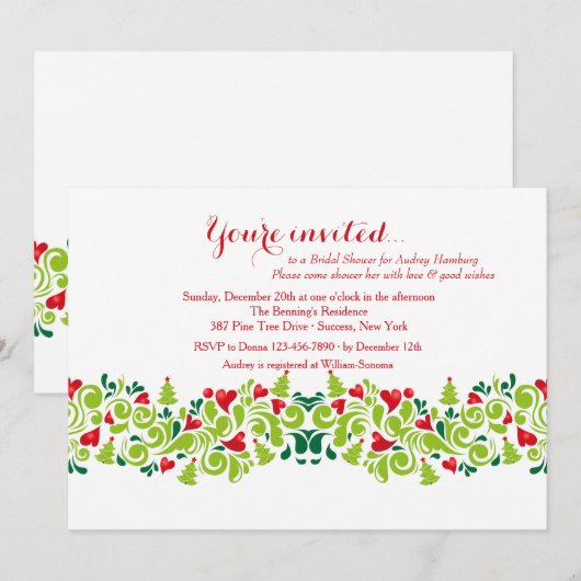 Liefde bij de uitnodiging voor kerstcadeautjes (Voorkant / Achterkant)