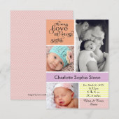 Liefde bij eerste acht kleurrijke collage - 3x5 me aankondiging (Voorkant / Achterkant)