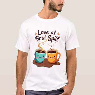 Liefde bij eerste lekkage - Schattigee romantische T-shirt