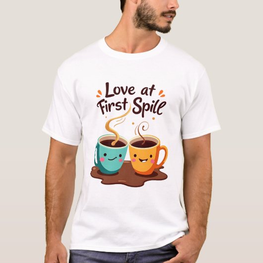 Liefde bij eerste lekkage - Schattigee romantische T-shirt (Voorkant)