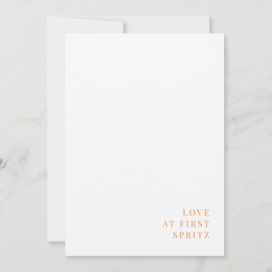 Liefde bij Eerste Spritz Amalfi Vrijgezellenfeest Kaart (Achterkant)