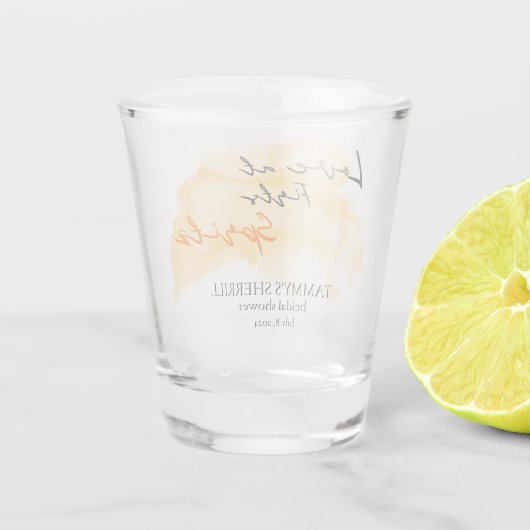 Liefde bij eerste Spritz Aperol Vrijgezellenfeest Shot Glas (Achterkant)