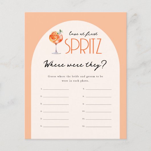 Liefde bij Eerste Spritz Bridal Waar waren ze spel (Voorkant)