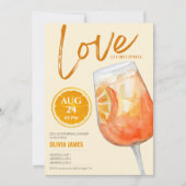 Liefde bij eerste spritz cocktail vrijgezellenfees kaart (Voorkant)