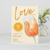 Liefde bij eerste spritz cocktail vrijgezellenfees kaart (Staand voorkant)
