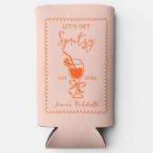 Liefde bij eerste Spritz Hand getrokken Vrijgezell Seltzer Blikjeskoeler (Voorkant)