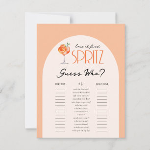 Liefde bij eerste Spritz Raad wie Vrijgezellenfees Kaart