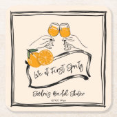 Liefde bij eerste spritz retro vrijgezellenfeest g kartonnen onderzetters (Voorkant)