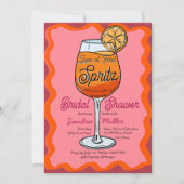 Liefde bij eerste spritz retro wavey oranje schets kaart (Voorkant)