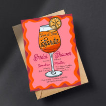 Liefde bij eerste spritz retro wavey oranje schets