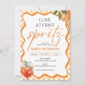 Liefde bij eerste Spritz Retro Wavy Vrijgezellenfe Kaart (Voorkant)