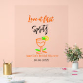 Liefde bij eerste spritz sinaasappel zwart vrijgez acryl bord (Huwelijk)