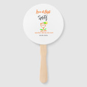 Liefde bij eerste spritz sinaasappel zwart vrijgez handwaaier (Achterkant)