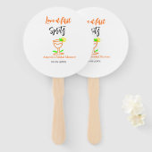 Liefde bij eerste spritz sinaasappel zwart vrijgez handwaaier (Voorkant en achterkant)