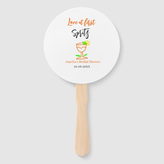 Liefde bij eerste spritz sinaasappel zwart vrijgez handwaaier (Voorkant)