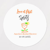 Liefde bij eerste spritz sinaasappel zwart vrijgez labels (Design 2)
