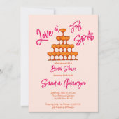 Liefde bij eerste spritz toren schets retro roze kaart (Voorkant)