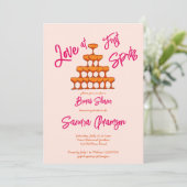 Liefde bij eerste spritz toren schets retro roze kaart (Staand voorkant)