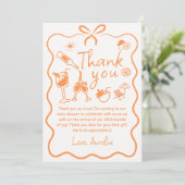 Liefde bij Eerste Spritz Vrijgezellenfeest Dank je Bedankkaart (Staand voorkant)