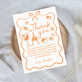 Liefde bij Eerste Spritz Vrijgezellenfeest Dank je Bedankkaart