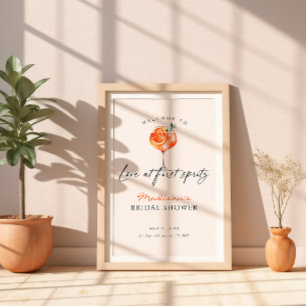Liefde bij eerste Spritz Vrijgezellenfeest Welkom Poster