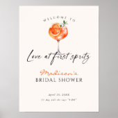Liefde bij eerste Spritz Vrijgezellenfeest Welkom Poster (Voorkant)