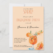 Liefde bij eerste Spritz Waterverf verlovingsfeest Save The Date (Voorkant)