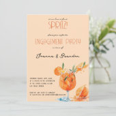 Liefde bij eerste Spritz Waterverf verlovingsfeest Save The Date (Staand voorkant)