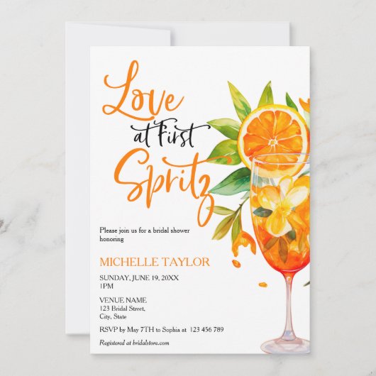 Liefde bij Eerste Spritz Zomer Vrijgezellenfeest Kaart (Voorkant)