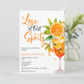 Liefde bij Eerste Spritz Zomer Vrijgezellenfeest Kaart (Staand voorkant)