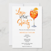 Liefde bij Eerste Spritz Zomer Vrijgezellenfeest Kaart (Voorkant)