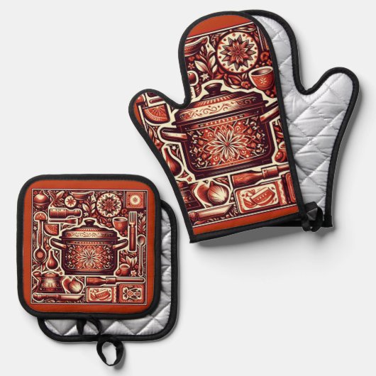 Liefde bij First Bake Ovenwant & Pannenlap Set (Voorkant / Achterkant)