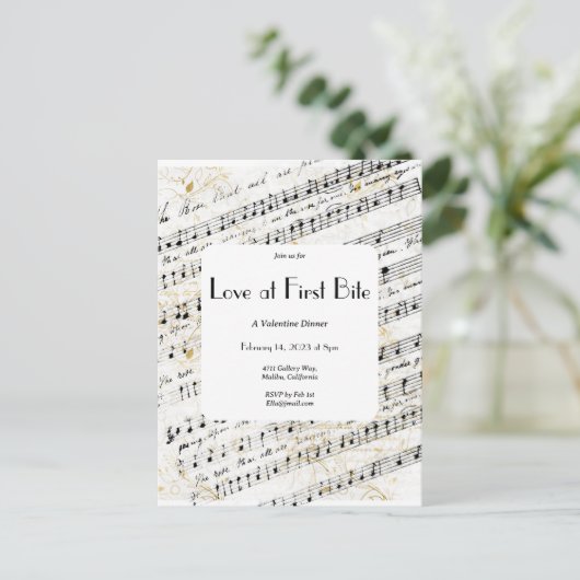 Liefde bij First Bite uitnodiging Briefkaart (Staand voorkant)