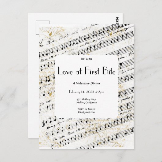 Liefde bij First Bite uitnodiging Briefkaart (Voorkant / Achterkant)