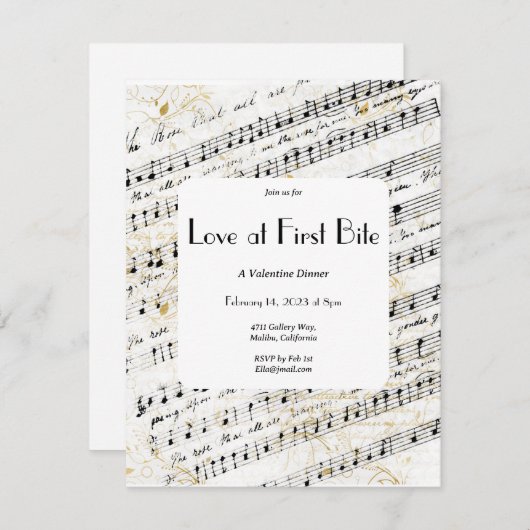 Liefde bij First Bite Valentijn Kaart (Voorkant / Achterkant)