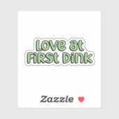 Liefde bij First Dink Green Pickleball Sticker (Vel)