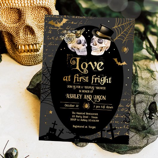Liefde bij First Fright Halloween Couples Douche Kaart