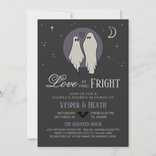 Liefde bij First Fright Halloween Couple's Shower Kaart (Voorkant)