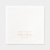 Liefde bij First Sip Custom Names Script Wedding Folie Servetten (Voorkant)