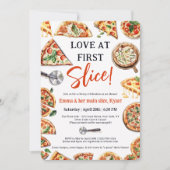 Liefde bij First Slice Pizza Bruids Koppels Douche Kaart (Voorkant)