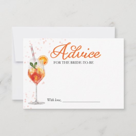Liefde bij First Spritz Advies voor de Bride Kaart (Voorkant)
