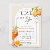 Liefde bij First Spritz Aperol Cocktail Vrijgezell Kaart (Voorkant)