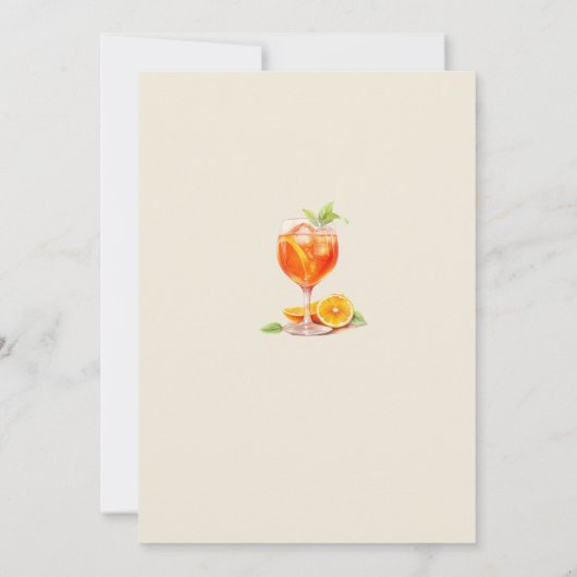 Liefde bij First Spritz Aperol Cocktail Vrijgezell Kaart (Achterkant)