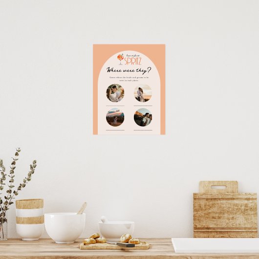 Liefde bij First Spritz Bridal Photo Waar waren ze Poster (Keuken)