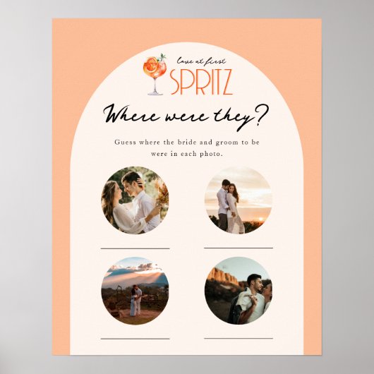 Liefde bij First Spritz Bridal Photo Waar waren ze Poster (Voorkant)